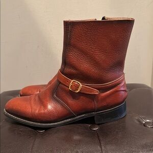Men’s beautiful quality vintage reddish brown leather boots size 10.5D